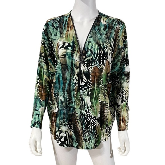 Women’s Green Full Zip Long Sleeve Blouse
New - Picture 3 of 6